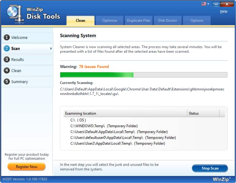 WinZip Disk Tools Windows Pc Cleanup