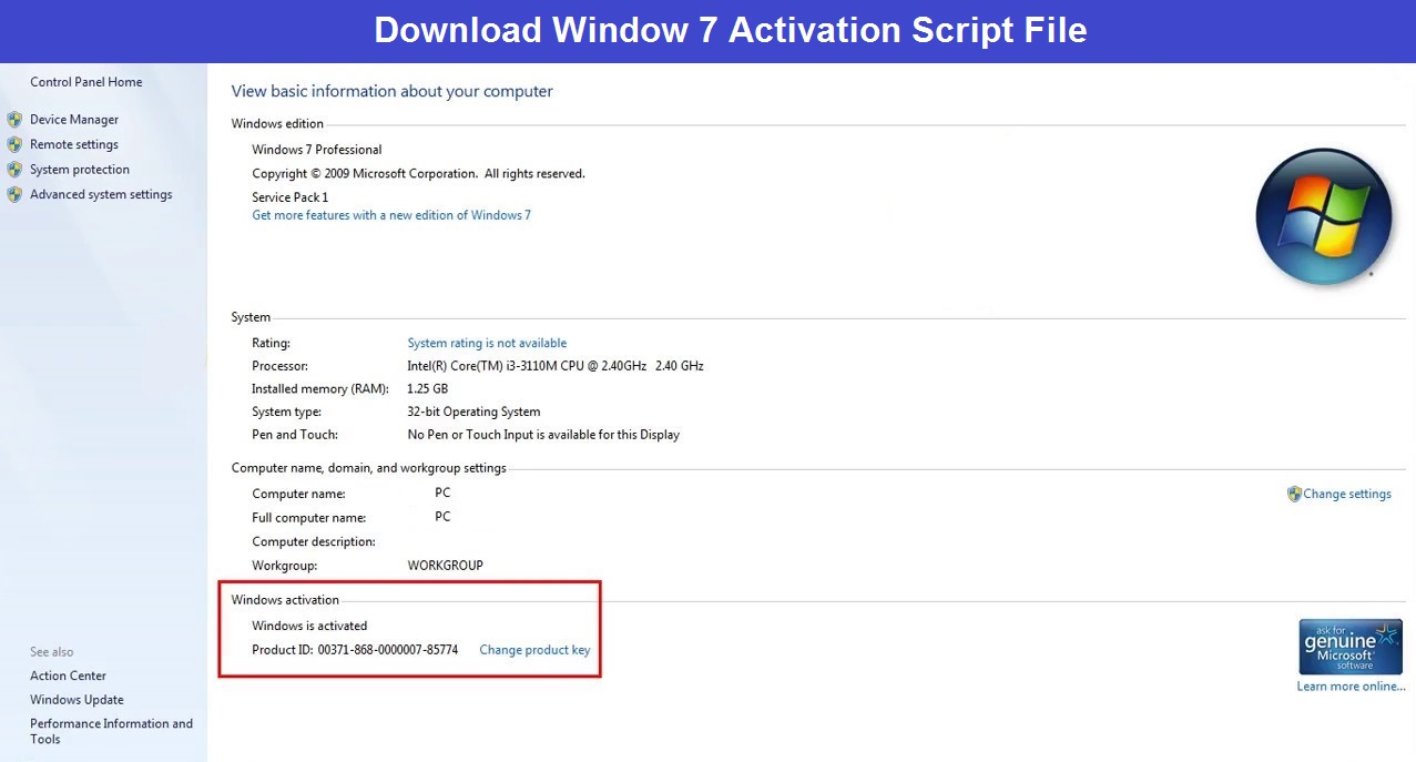 Windows 7 Activator Crack With License Key Free Download