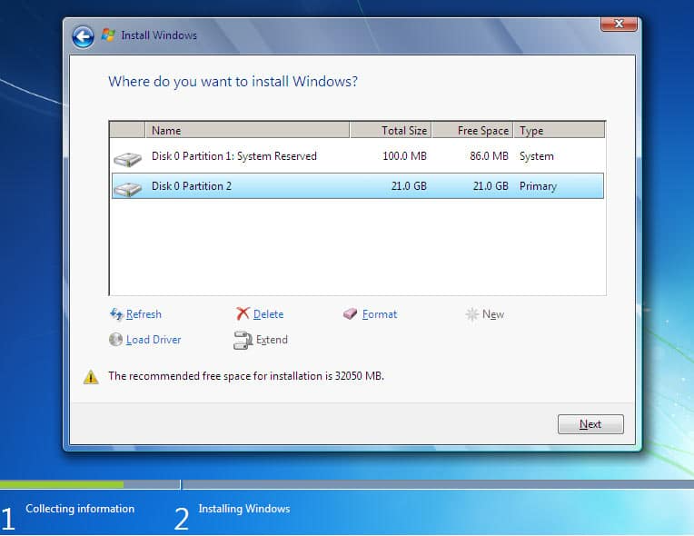 Windows 7 Parition Select 11