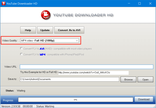 YouTube Downloader HD Screen Video Resolution