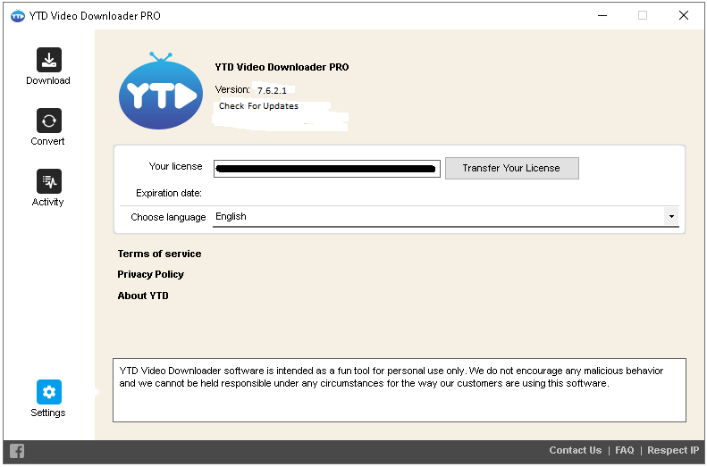 YTD Video Downloader Pro Serial Code