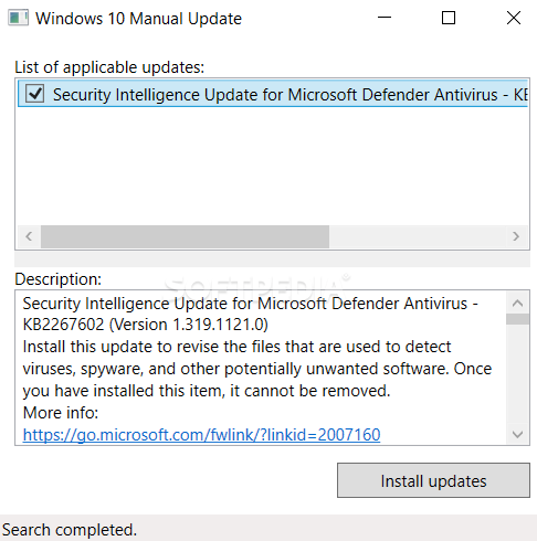 Windows 10 Manual Update